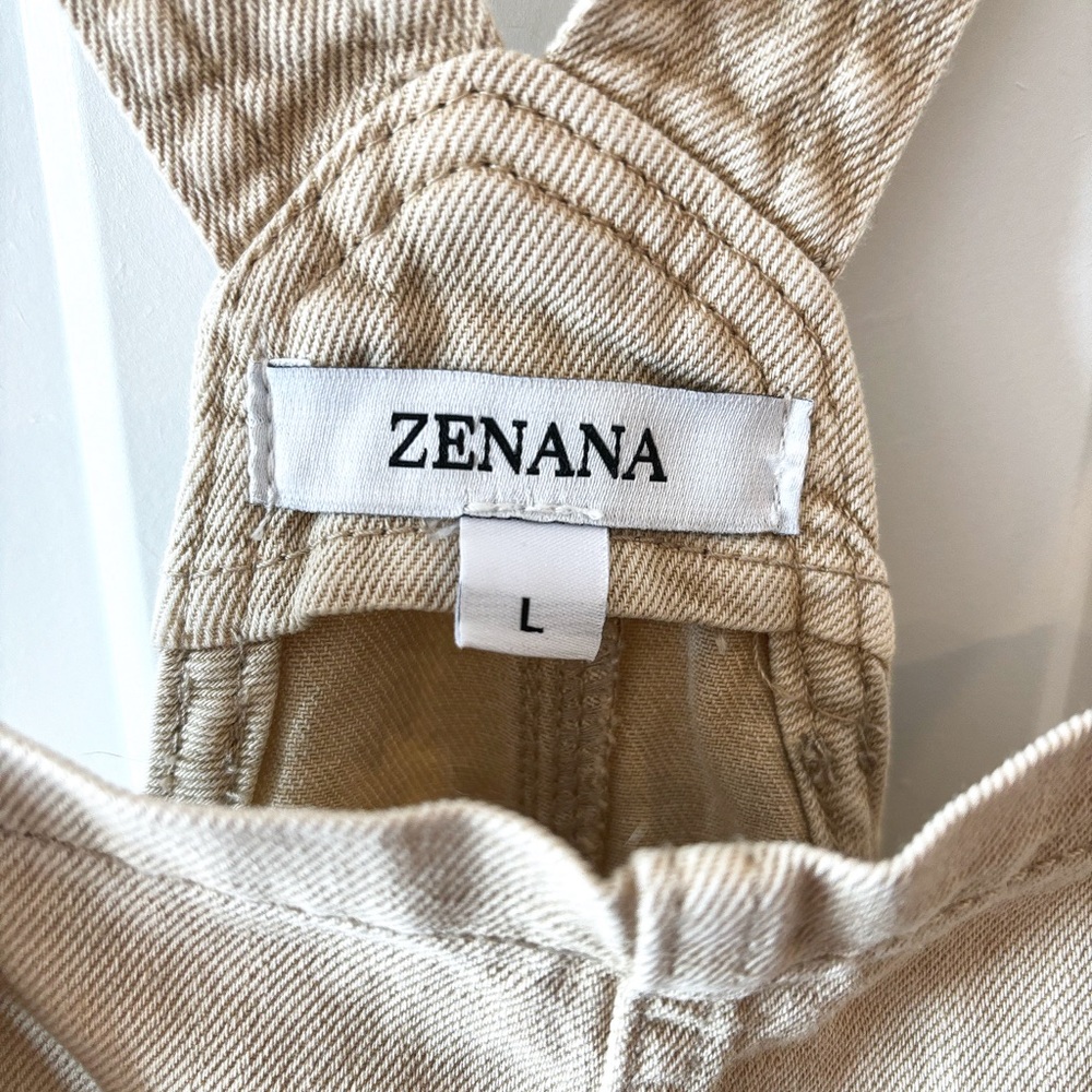 Beige Women's Overalls - Casual Wide-Leg Jeans - Picture 4 of 6